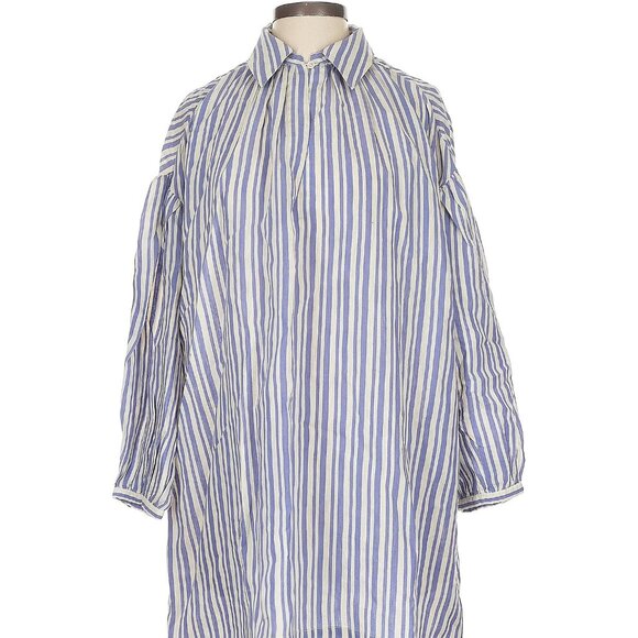 Doen Marine Dress Blue Villandry Striped Silk Dress NWT Size XS - Picture 1 of 11